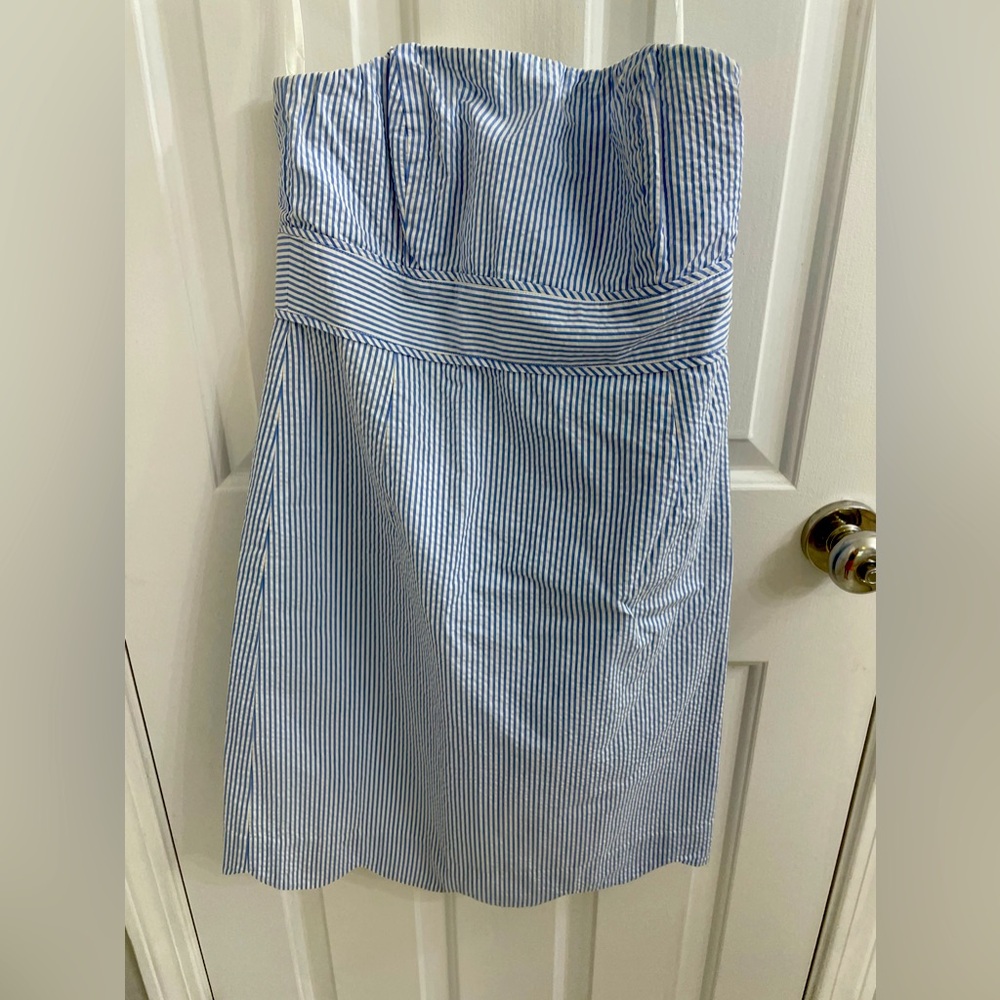 Vineyard Vines Strapless Seersucker Dress